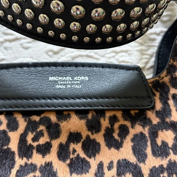 MICHAEL KORS COLLECTION Calf Hair Shoulder Bag with Stud Detail - Picture 6 of 16